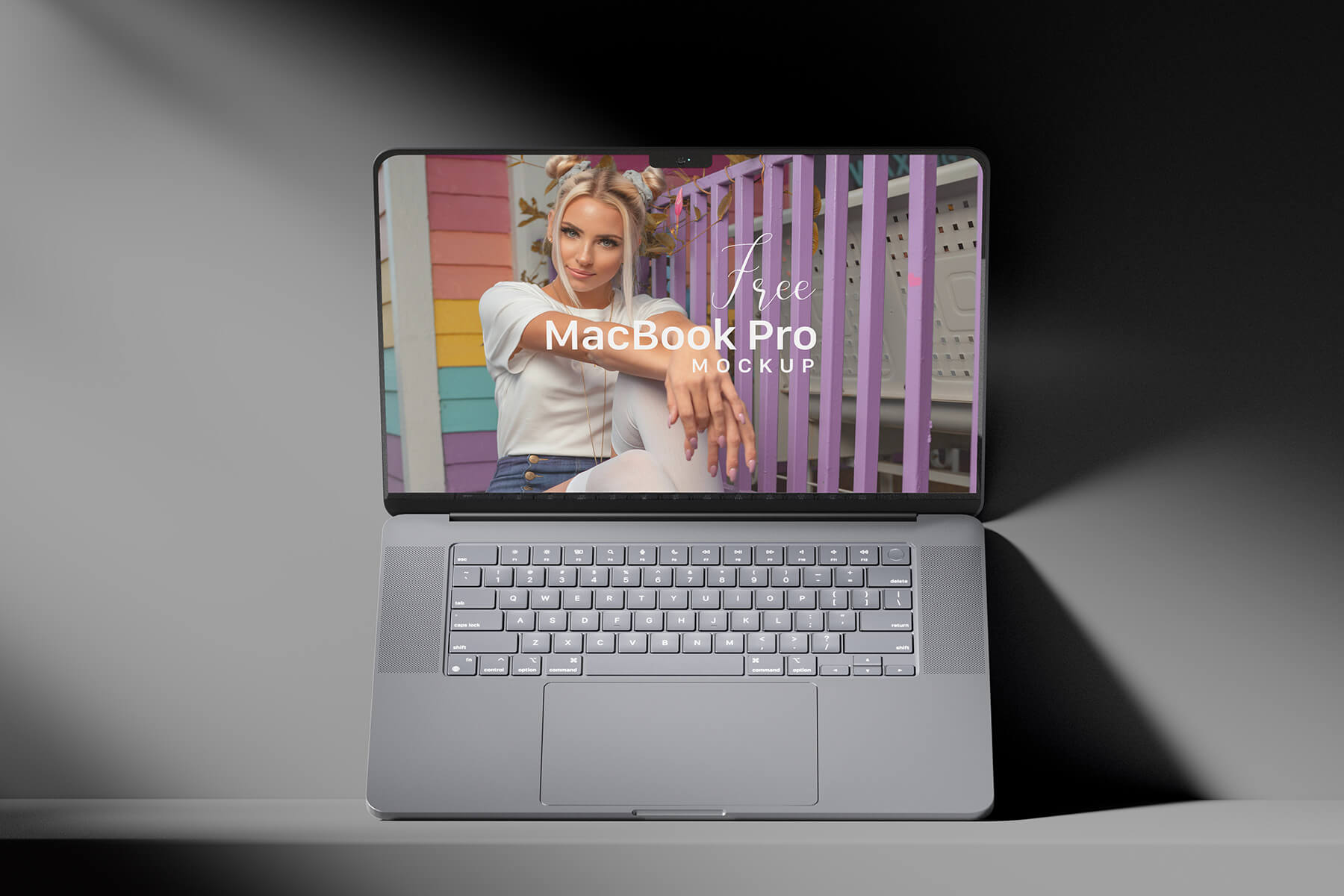 Free Dark Light MacBook Pro Mockup PSD
