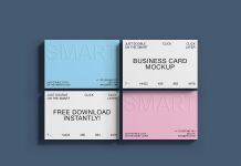 Free Embossed Business Cards Mockup PSD
