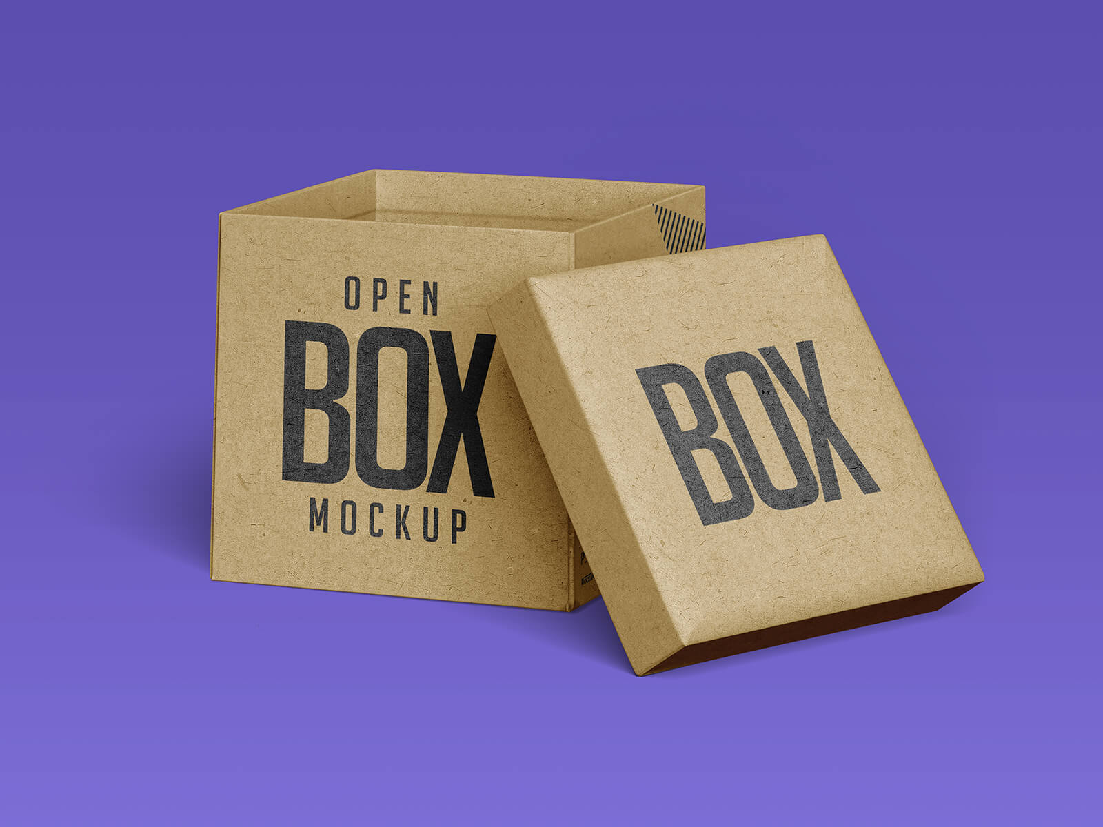 Free Open Kraft Gift Box Mockup PSD