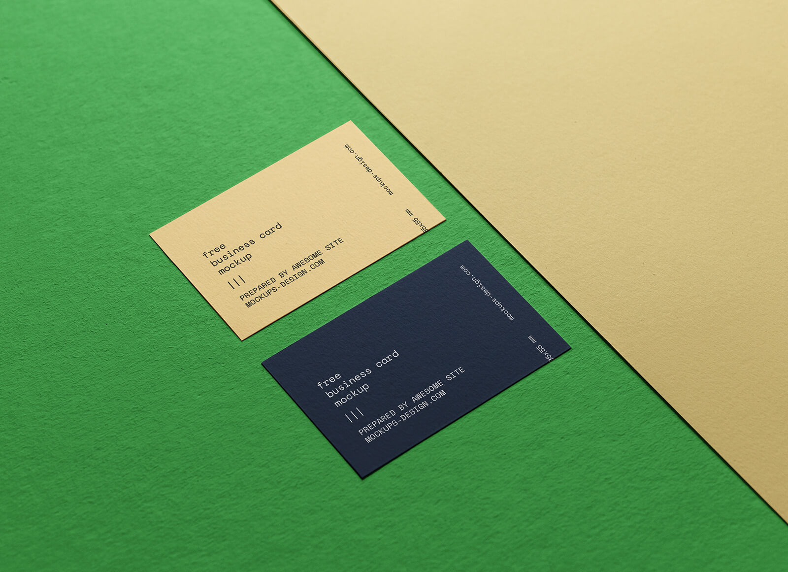 Free Paper Texture Business Card Mockup PSD - Good Mockups