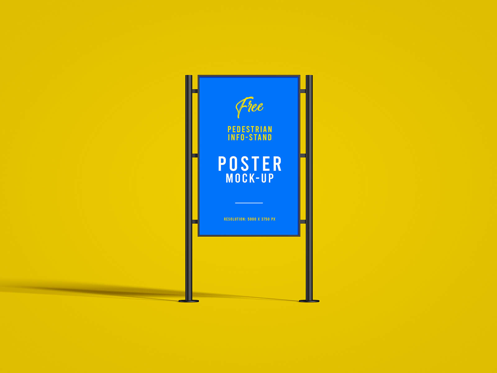 Free Pedestrian Info-Stand Poster Mockup PSD