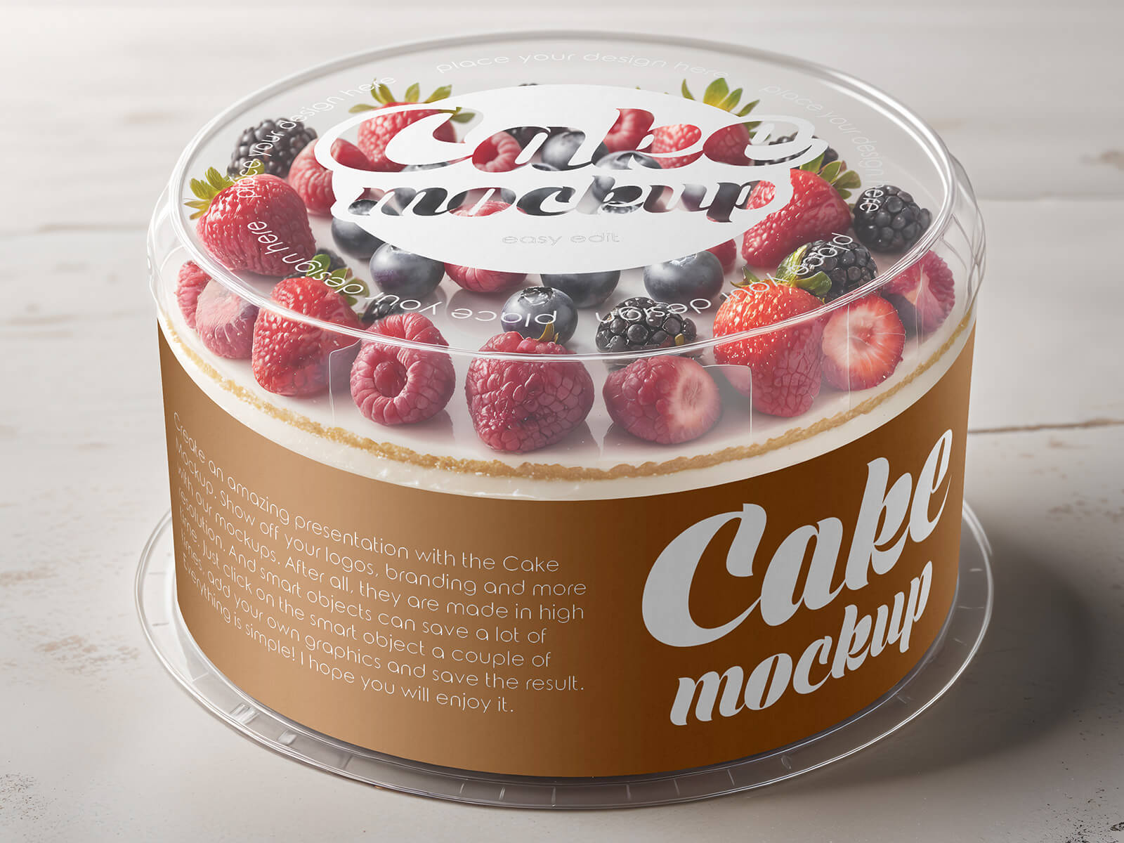 Free Plastic Container Cake Mockup PSD