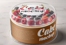 Free Plastic Container Cake Mockup PSD