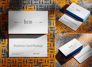 Free White Business Card Mockup PSD Set