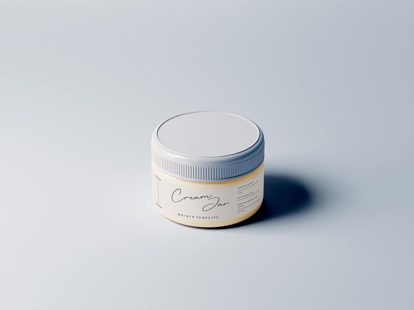 Free Plastic Cosmetic Cream Jar Mockup PSD