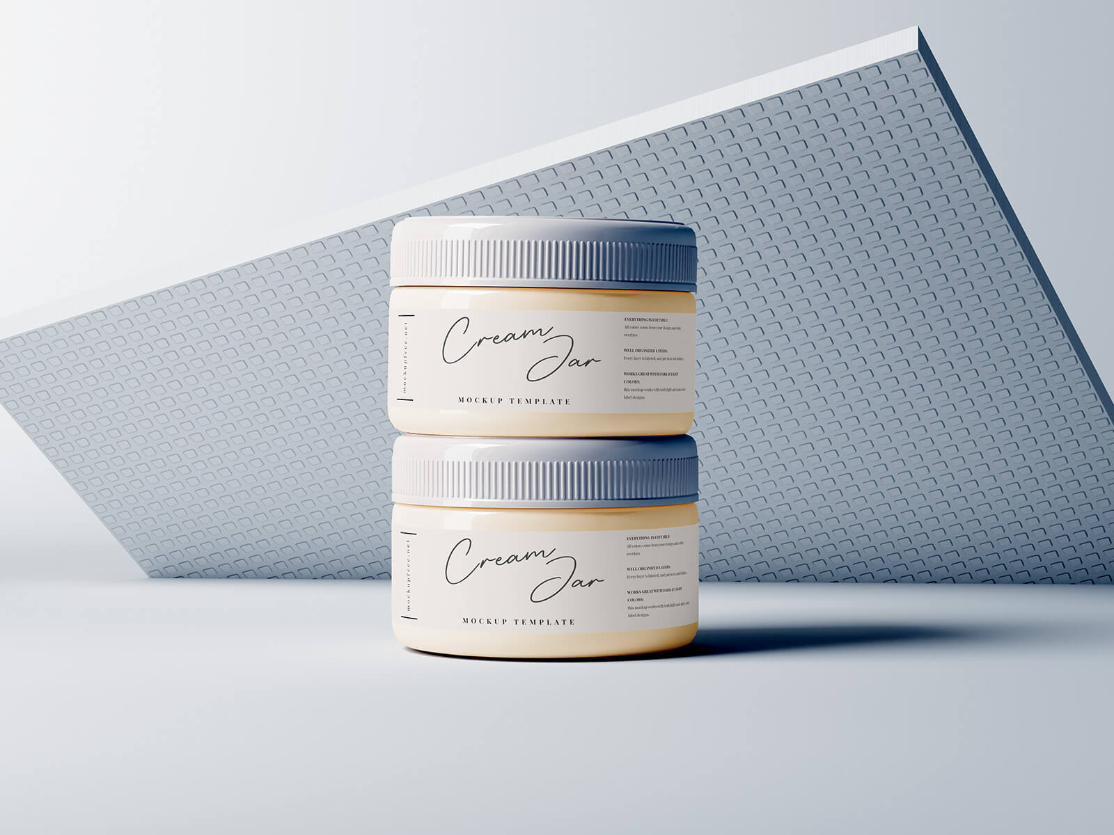 Free Plastic Cosmetic Cream Jar Mockup PSD