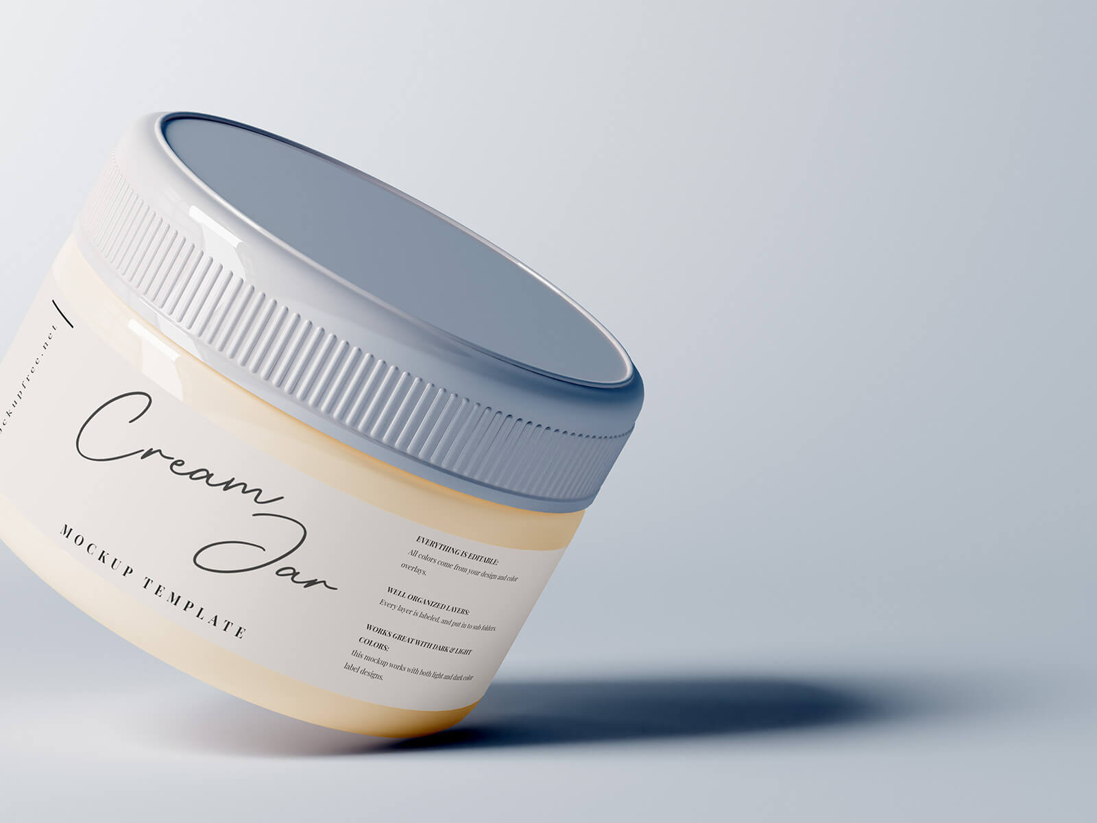 Free Plastic Cosmetic Cream Jar Mockup PSD