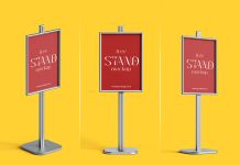 3 Free Information Poster Stand Mockup PSD Files (1)