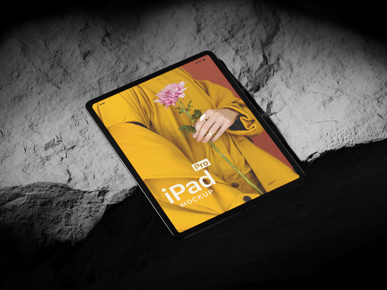 Free With Rock iPad Pro 2024 Mockup PSD