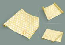 Free Wrapping Paper Mockup PSD