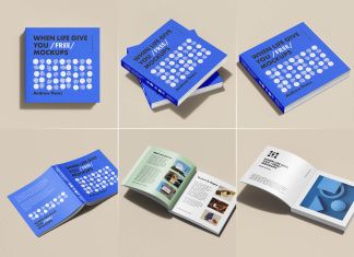 Free Softcover Square Book Mockup PSD