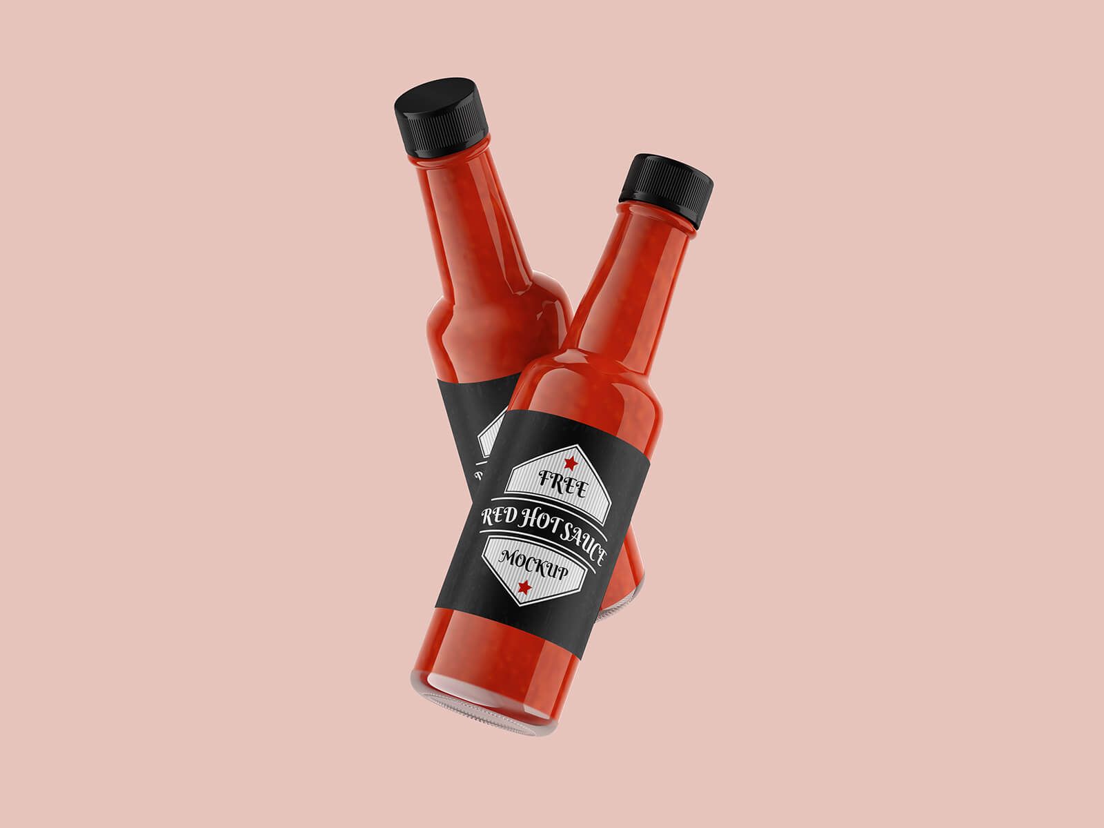Free Chili Pepper Hot Sauce Bottle Mockup PSD Set