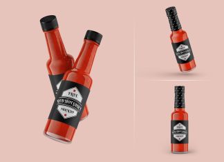 Free Chili Pepper Hot Sauce Mockup PSD Set