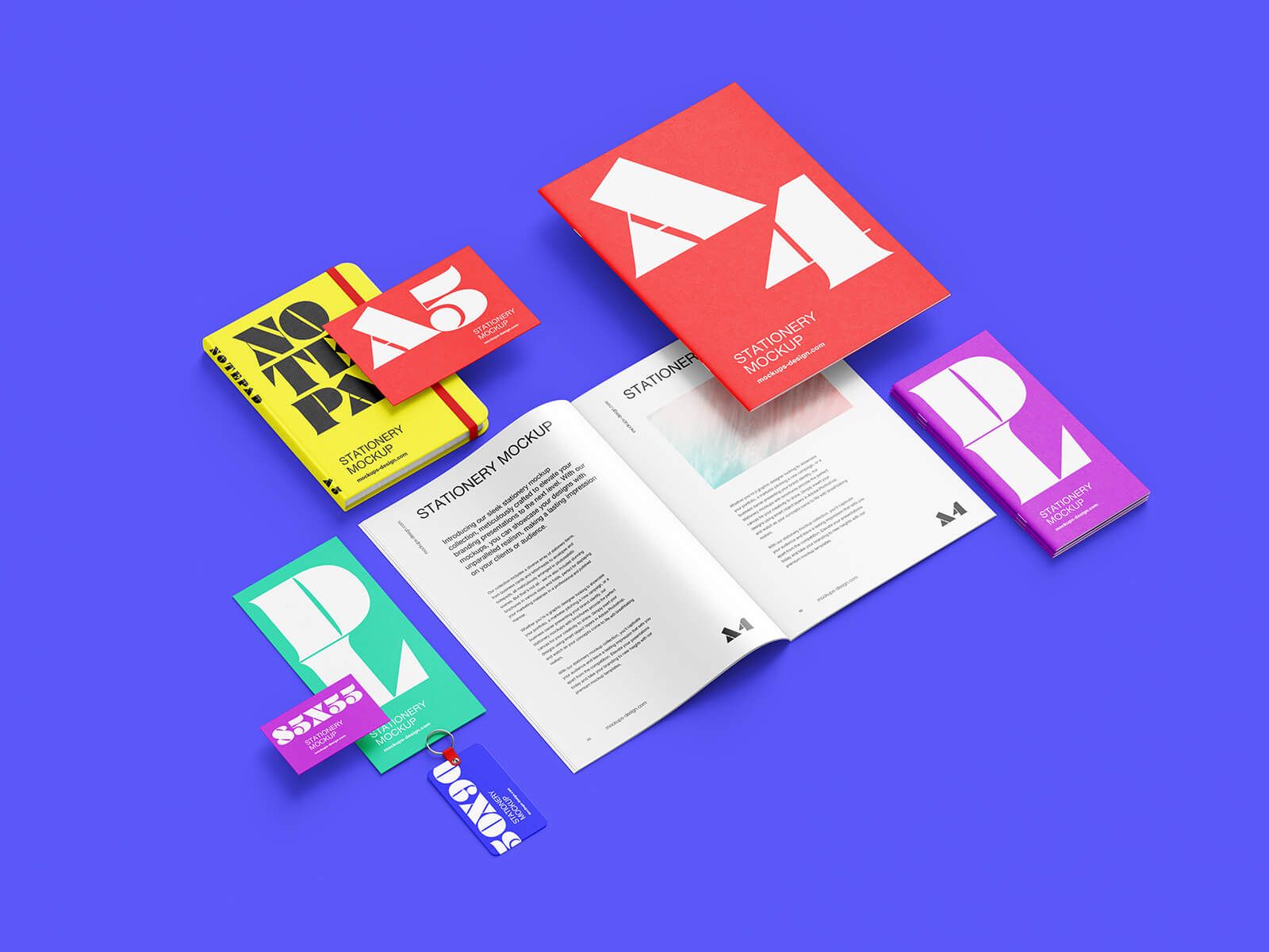 Free Corporate Stationery With Brochure Mockup PSD Files