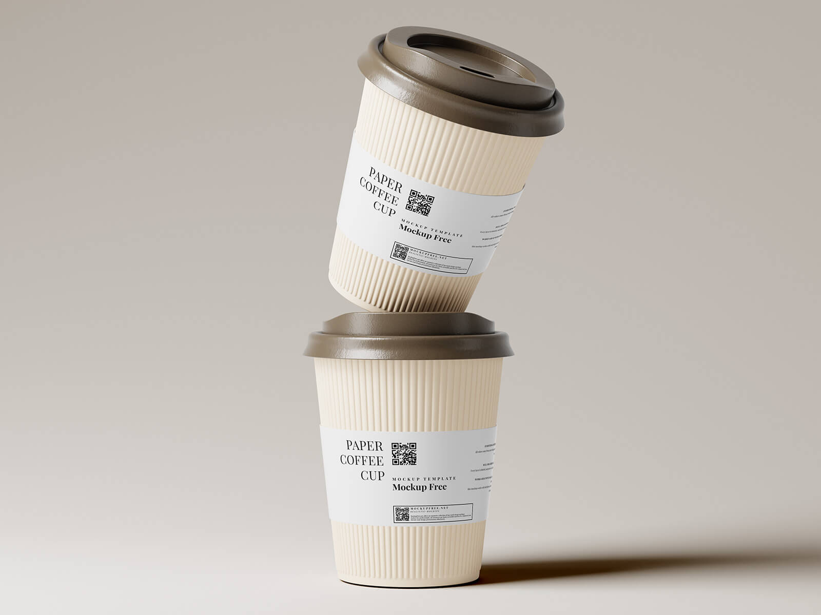 Free Corrugated Paper Coffee Cup with Java Jacket Mockup PSD