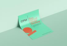 Free Curved Paper Poster Mockup PSD
