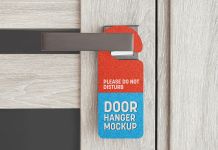 Free Door Hanger Mockup PSD