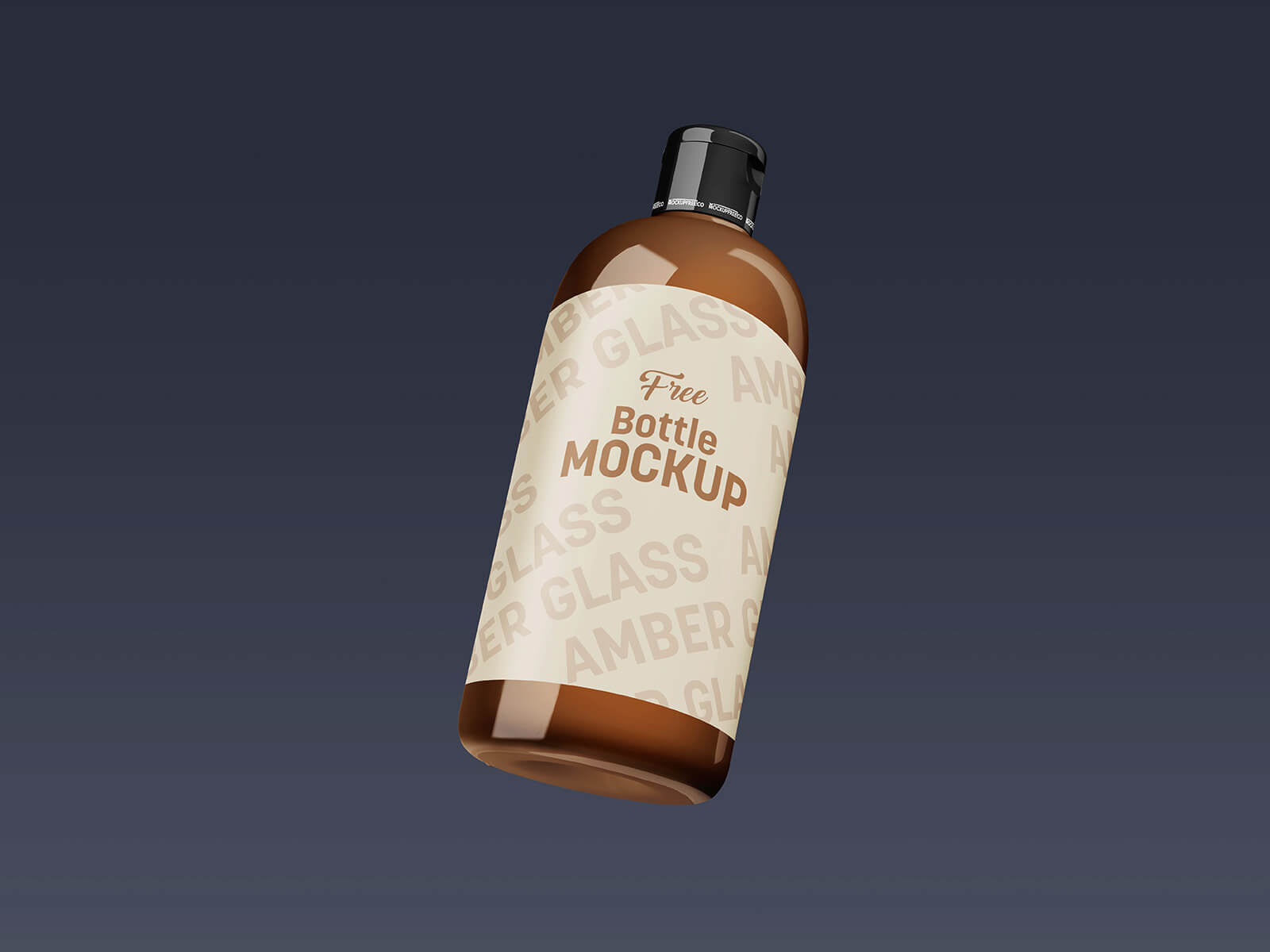 Free Flip Open Changeable Glass Color Amber Bottle Mockup PSD Set
