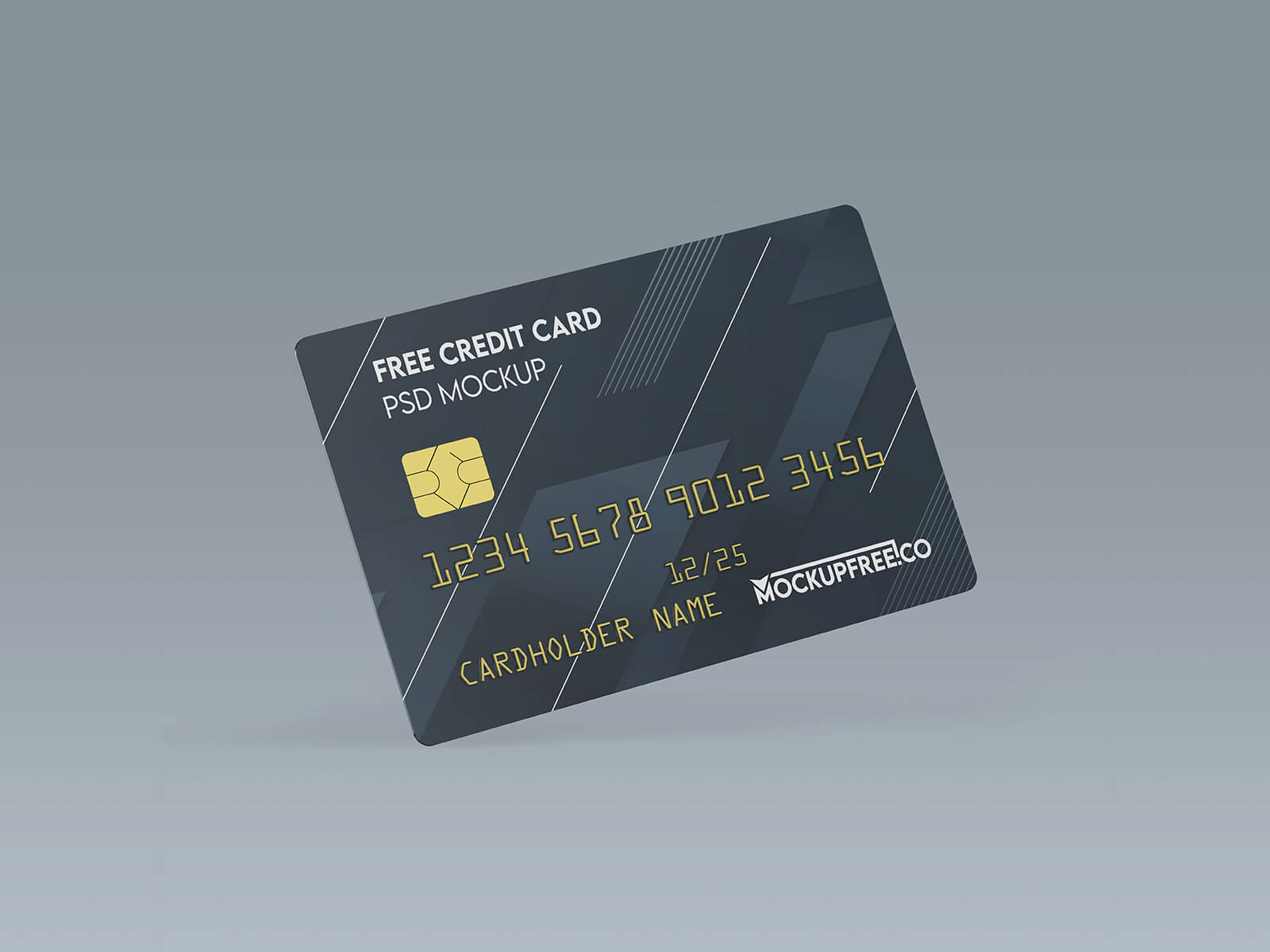 Free Floating Credit Debit Card Mockup PSD