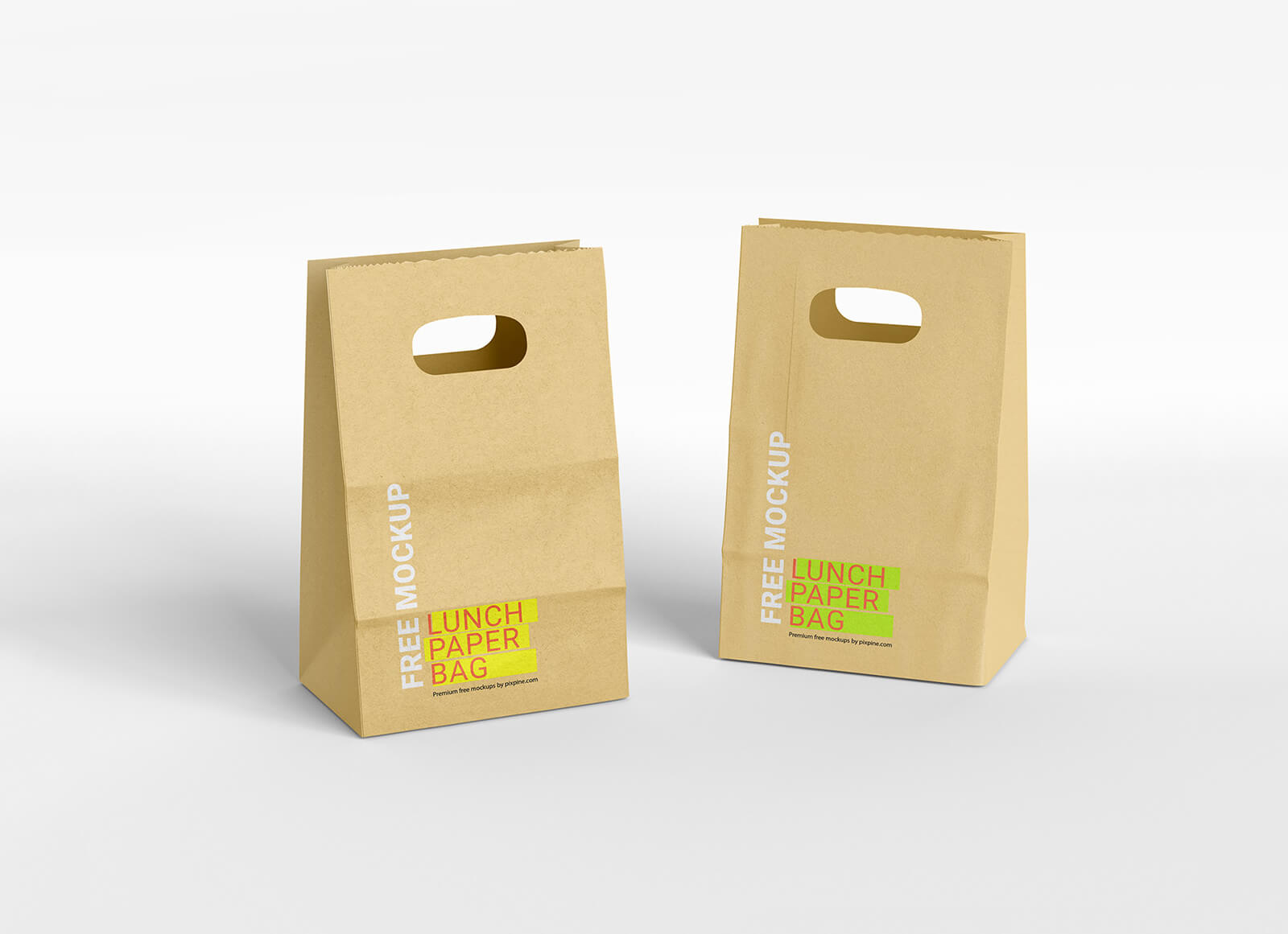 Free Lunch Disposable Kraft Paper Bag Mockup PSD - Good Mockups