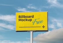 Free Outdoor Small Billboard Mockup PSD