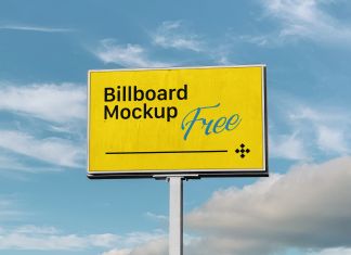 Free Outdoor Small Billboard Mockup PSD