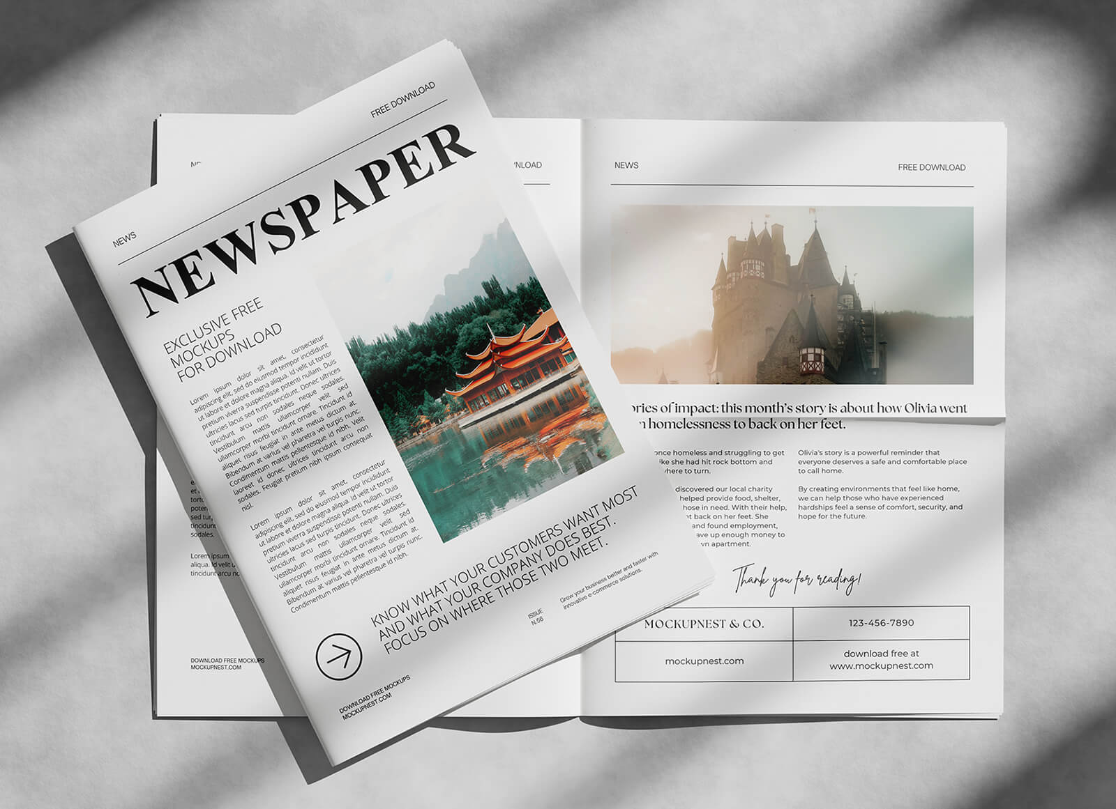 Free Premium Newspaper Mockup PSD - Good Mockups