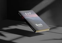 Free Shadow 6 x 9 Inches Hardcover Book Title Mockup PSD