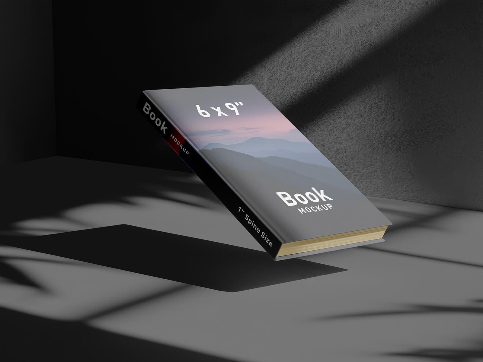 Free Shadow 6 x 9 Inches Hardcover Book Title Mockup PSD