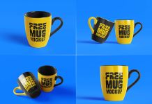 Free Tall V-Shape Mug Mockup PSD
