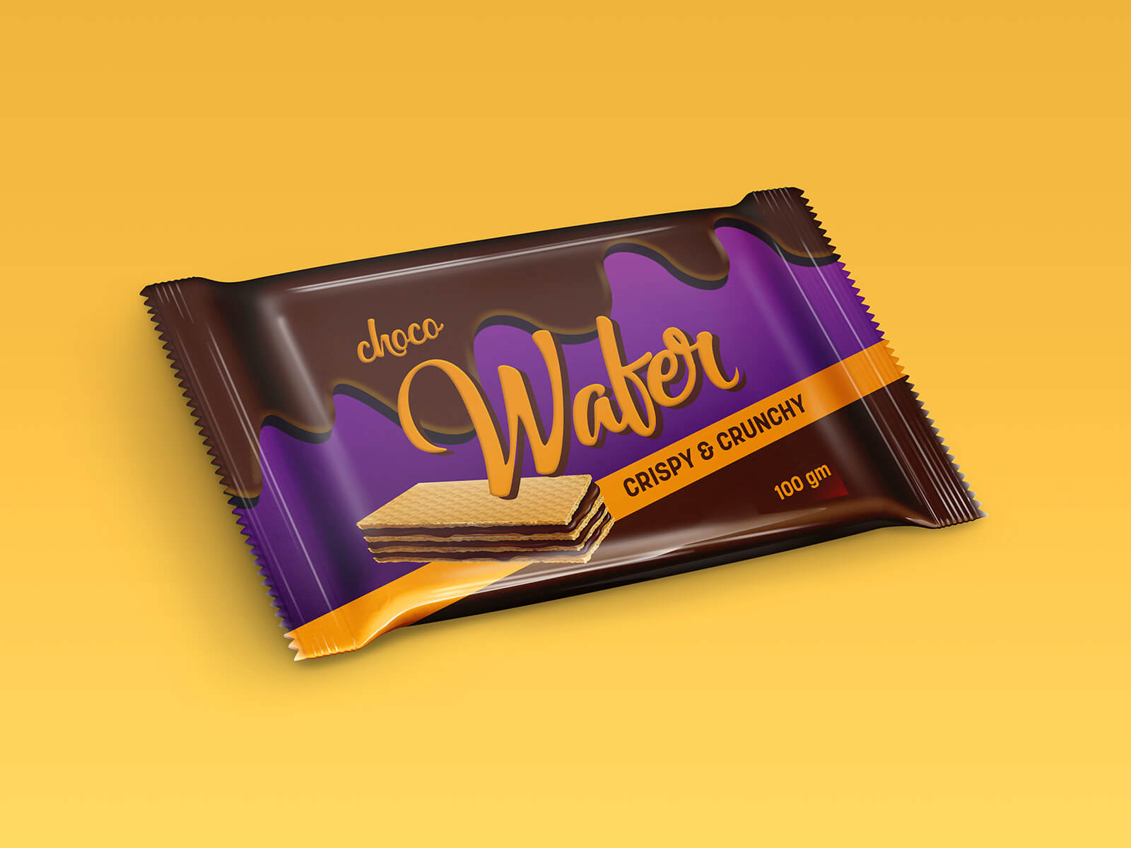Free Wafer Chocolate Bar Packaging Mockup PSD