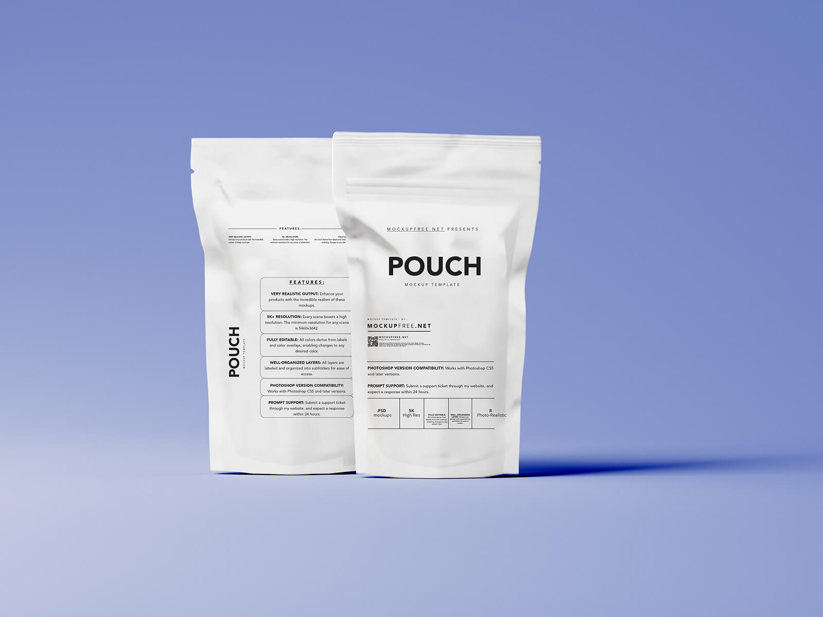 Free White Refill Plastic Standing Pouch Mockup PSD