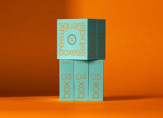 Free Product Boxes Composition Mockup PSD