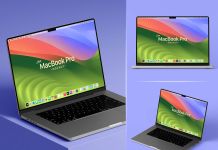 3 Free Premium Apple MacBook Pro 2024 Mockup PSD Files