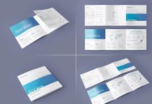 Free Square Tri-Fold Brochure Mockup PSD