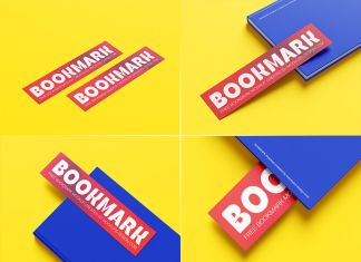 Free Rectangle Bookmark Mockup PSD