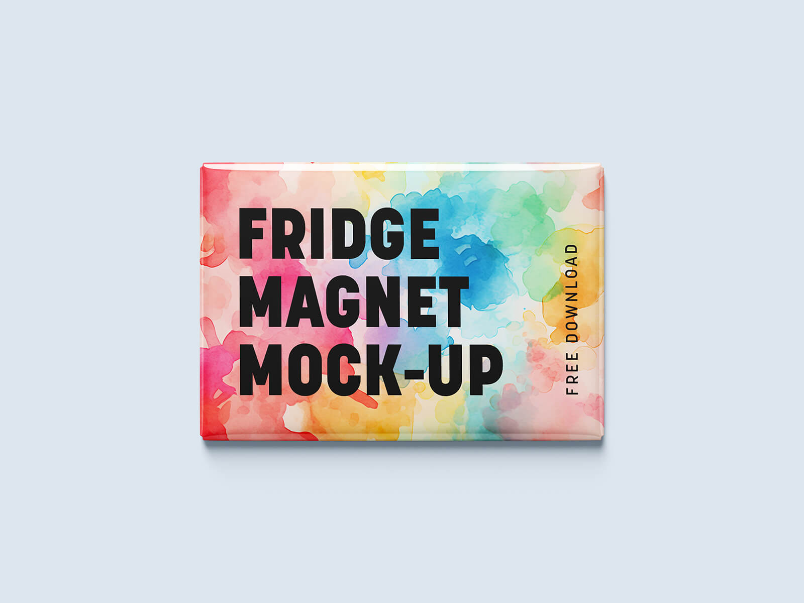 Free Rectangle Fridge Magnet Mockup PSD