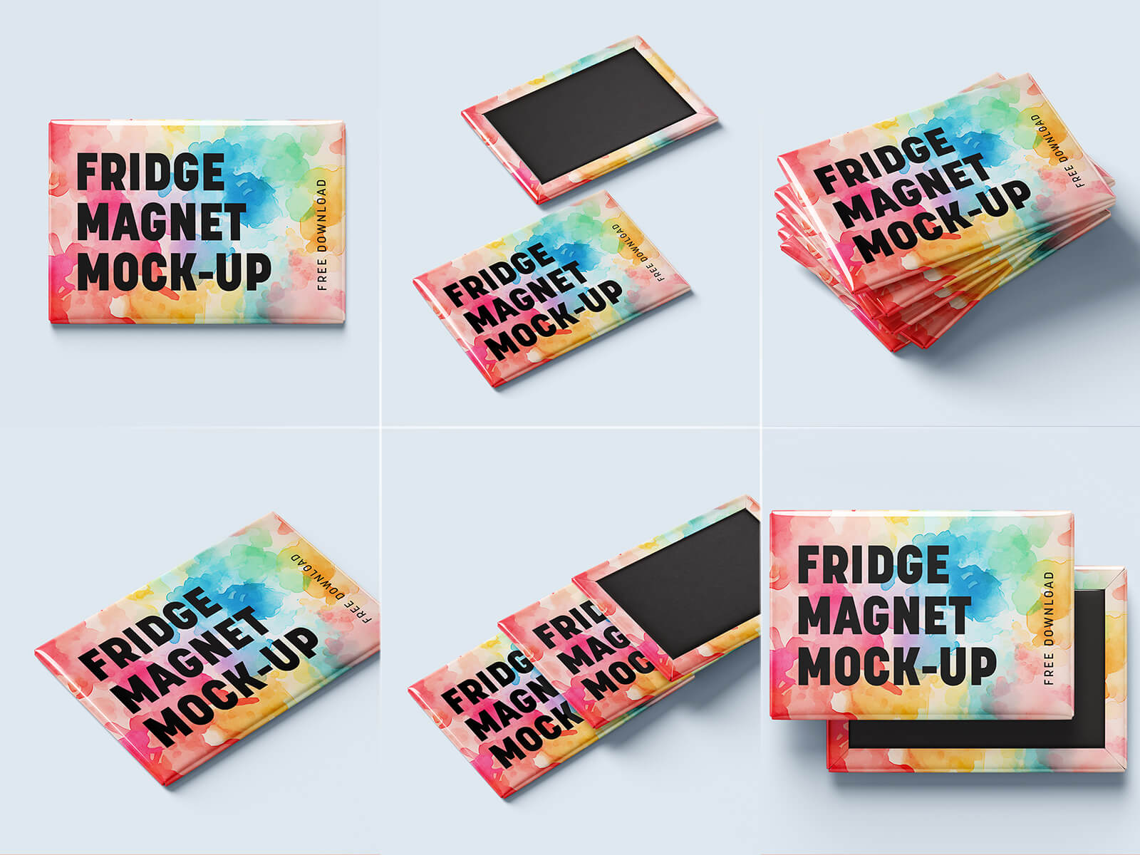 6 Free Rectangle Fridge Magnet Mockup PSD Files - Good Mockups