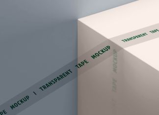 Free Clear Transparent Packaging Tape Mockup PSD