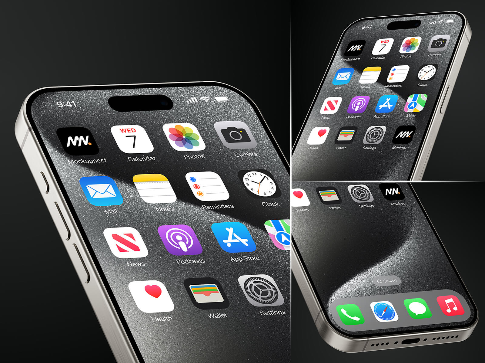 Free Closeup iPhone 16/15 Pro Max Mockup Set - Good Mockups