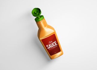 Free Commercial Squeeze Sauce Bottle Mockup PSD