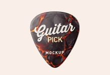 Free Guitar Pick Mockup PSD