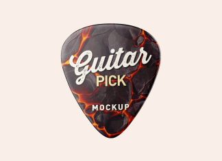 Free Guitar Pick Mockup PSD