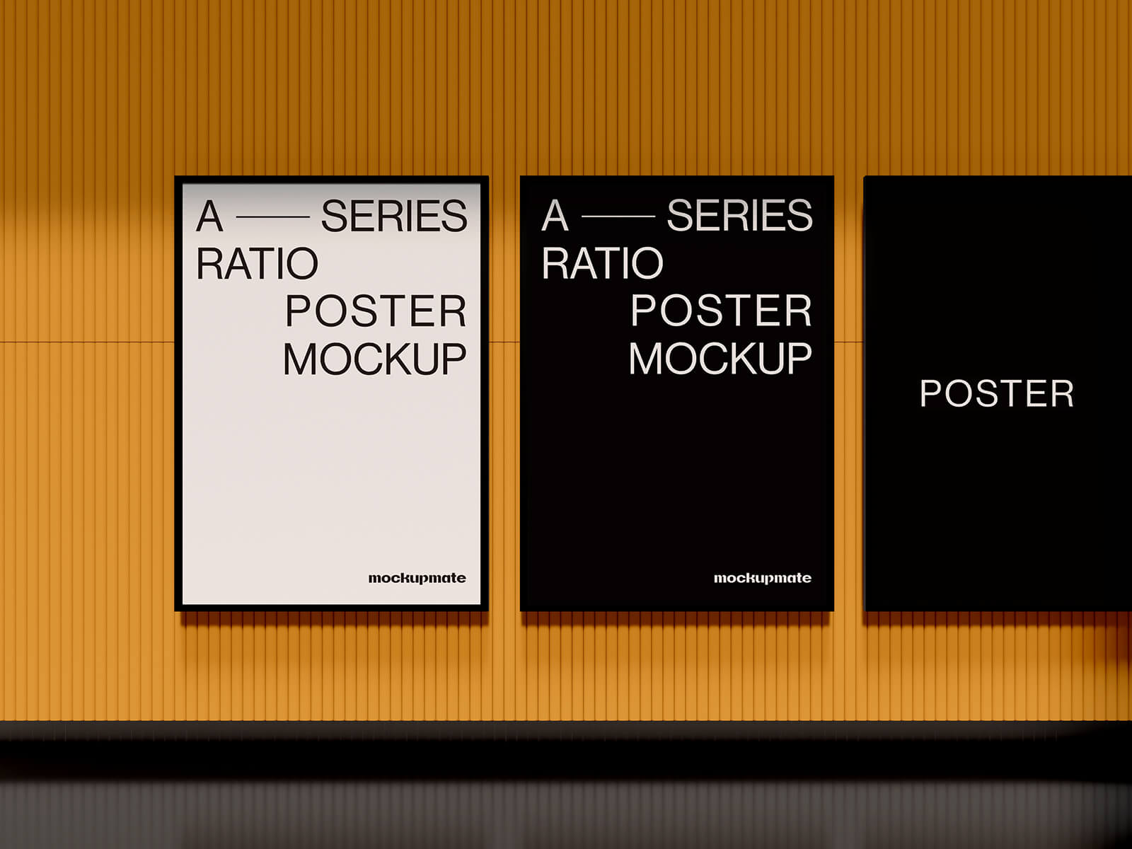 Free Lined-up Street Posters Mockup PSD