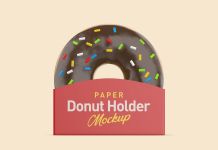 Free Paper Donut Holder Mockup PSD
