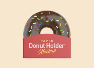 Free Paper Donut Holder Mockup PSD