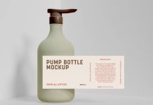 Free Pump Spray Bottle With Open Label Mockup PSD
