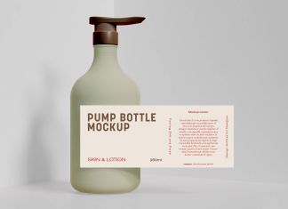 Free Pump Spray Bottle With Open Label Mockup PSD