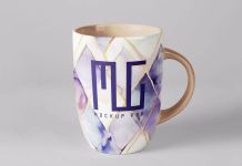 Free Ceramic Tall Coffee Mug Mockup PSD