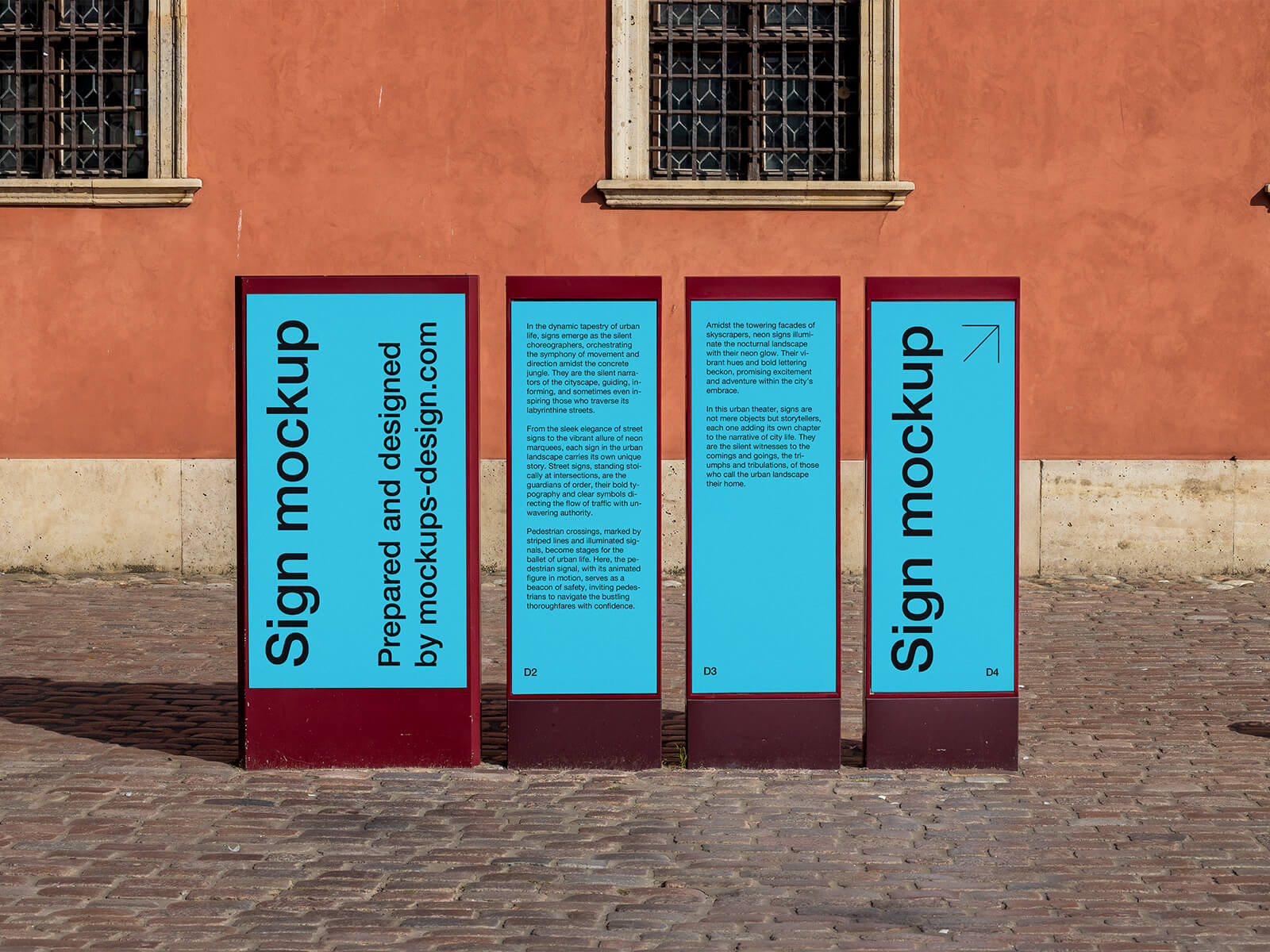 Free Vertical Information Stand Sign Mockup PSD